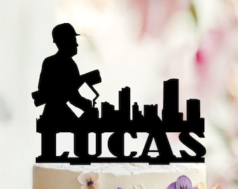 Personalized Construction Cake Topper, Architect Graduation Party Decor