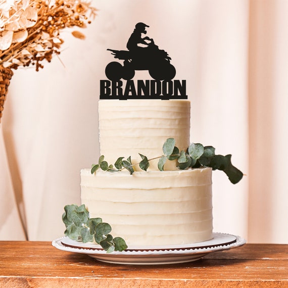 Motorcycle Racing Theme Birthday Cake Topper Extreme Sports Racing