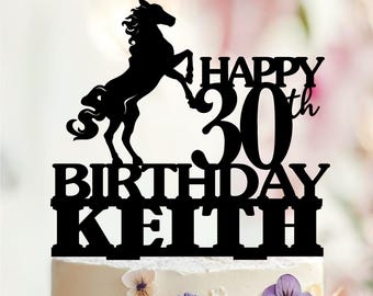 Personalized Horse Birthday Cake Topper, Equestrian Party Decor