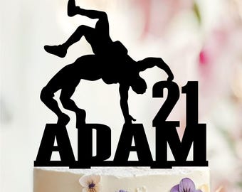 Personalized Wrestler Cake Topper, Boy Birthday Party