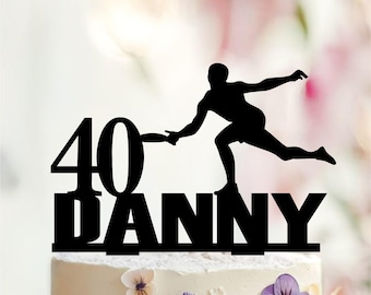 Personalized Frisbee Player Cake Topper, Birthday Party Decor