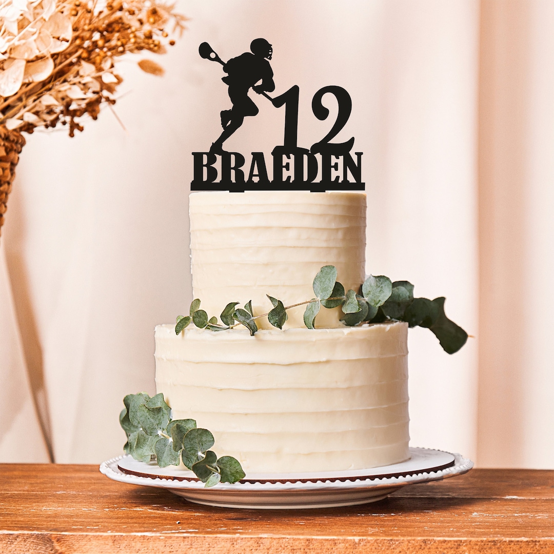 Lacrosse Cake Toppers, Lacrosse Player Birthday Cake Toppers, Lacrosse