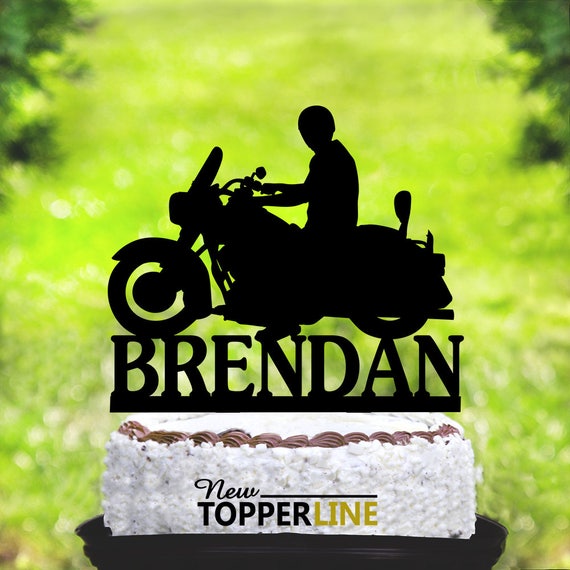 Motorcycle Cake TopperBiker Cake TopperSilhouette | Etsy