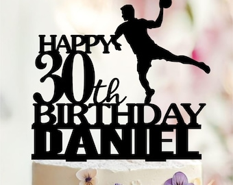 Personalized Handball Birthday Cake Topper, Acrylic or Wood