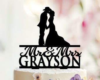 Cowboy Wedding Cake Topper, Hat and Boots Western Country Decor