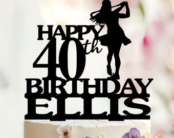 Personalized Female Golfer Birthday Cake Topper, Acrylic or Wood