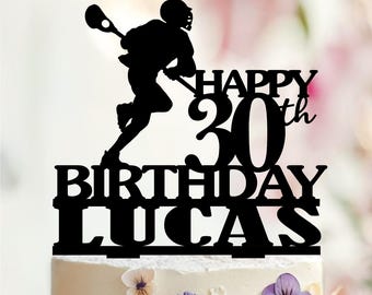 Personalized Lacrosse Birthday Cake Topper, Sports Theme