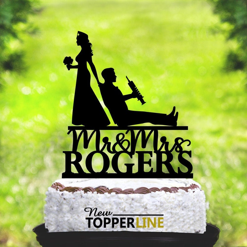 Doctor Or Nurse Groom Doctor Wedding Cake Topper Nurse Dragging Groom Mr And Mrs Wedding Cake Topper 2314