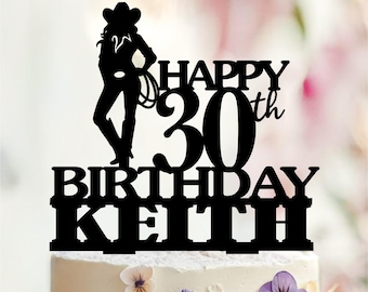 Personalized Cowgirl Birthday Cake Topper, Western Rodeo