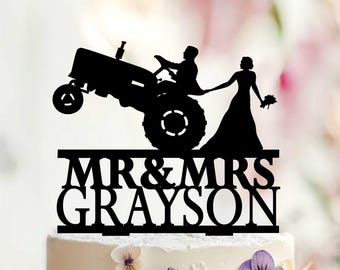 Tractor Wedding Cake Topper, Rustic Farm Wedding Decor