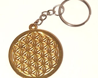 Flower of Life Keychain - Gold or Silver