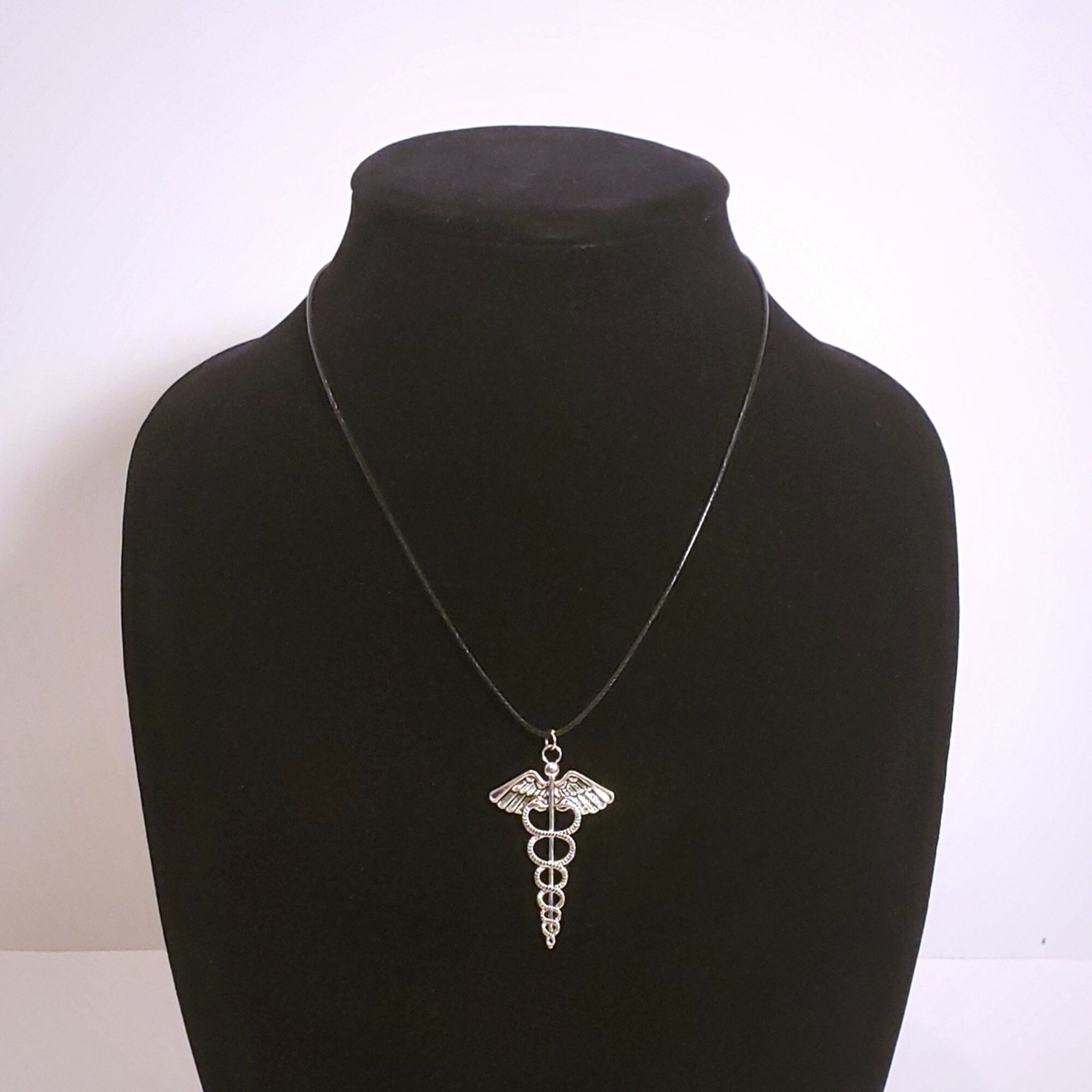 Caduceus Pendant Necklace Symbol of Medicine Etsy