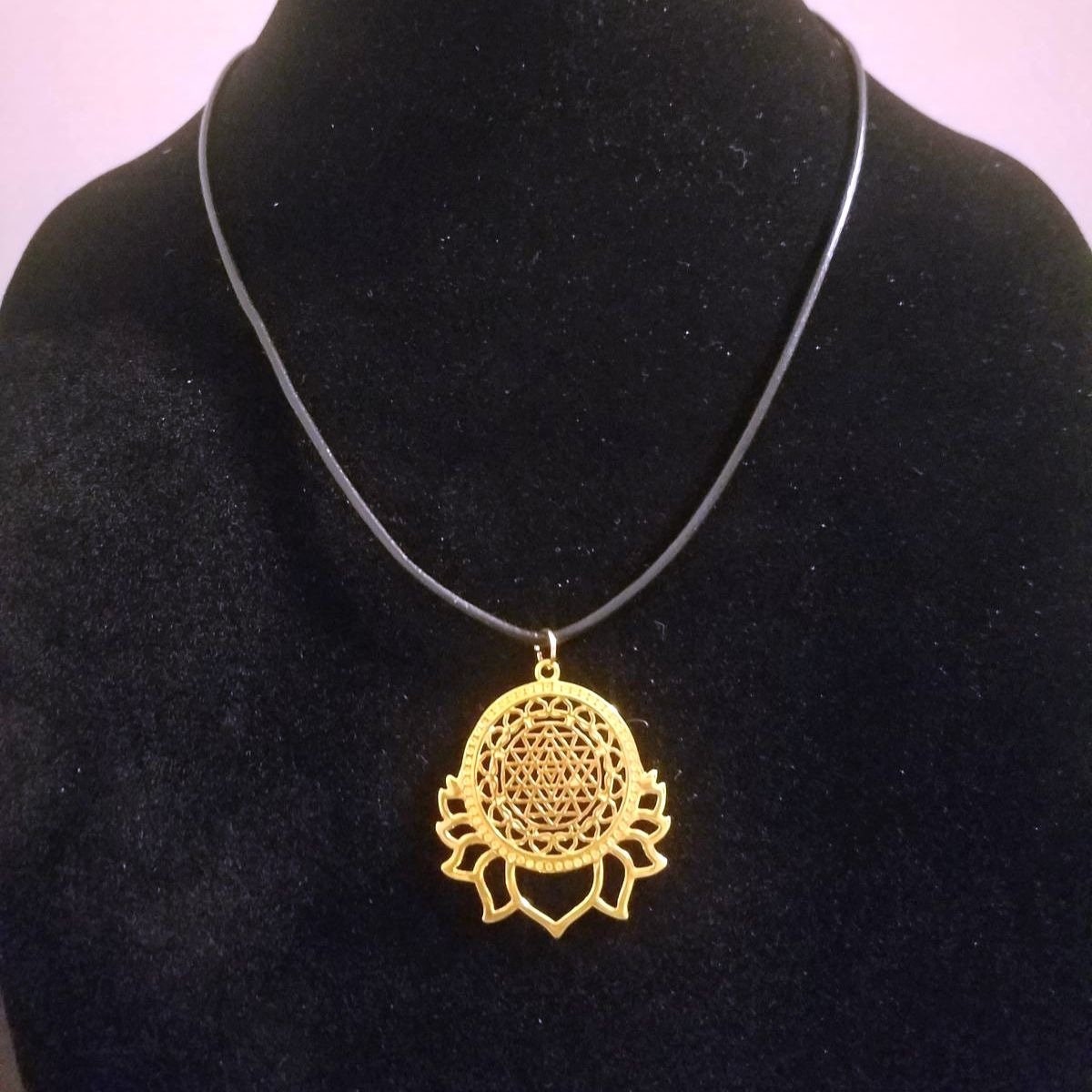 Sri Yantra Pendant Necklace Lotus Blossom Meditation | Etsy