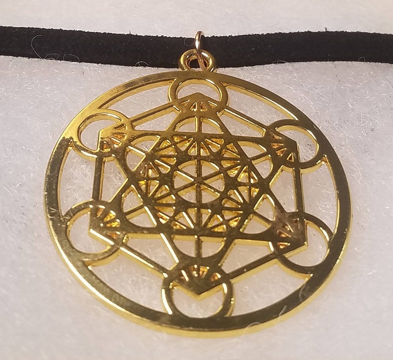 Metatron's Cube Choker Necklace Gold Sacred Geometry Etsy