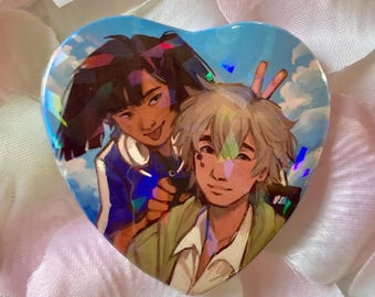 Haruka x Takane Heart Button Badge
