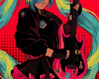 Hatsune Miku LAM Rock A4 Print