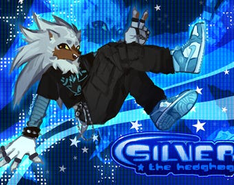 Silver the Hedgehog A4 Print