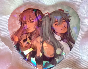 MikuLuka Heart Button Badge