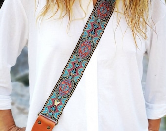 Guitar strap for purse, bag strap crossbody, purse strap 2 inch wide, purse strap embroidered, shoulder bag strap, &lt;&lt;purse NOT included