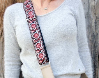 Adjustable Guitar Style Bag Strap, Boho Purse Strap Replacement