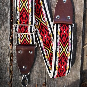 Guitar Strap for Handbag, Purse strap, Replacement Shoulder Bag Straps, Crossbody bag strap, ethnic handbag strap red &lt;&lt;Purse NOT included&gt;&gt;