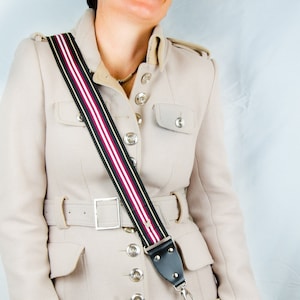 Adjustable Purse Strap, Crossbody Bag strap, Strap Striped Handbag Strap , black and red color, replacement strap &lt;Purse NOT Included&gt;