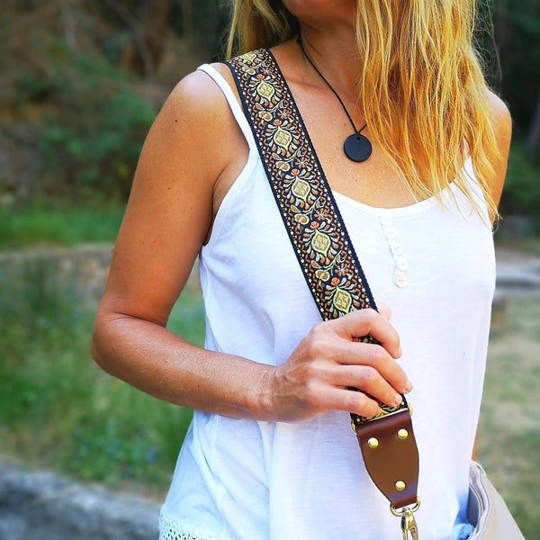 Custom Guitar Strap Canvas Embroidered Etsy