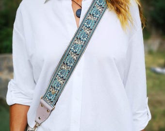 Correa de bolso azul, correa de bolso de guitarra cruzada, correa de bolso para bolso de hombro, correa de bolso ajustable, correa de hombro ancha, bolso NO incluido