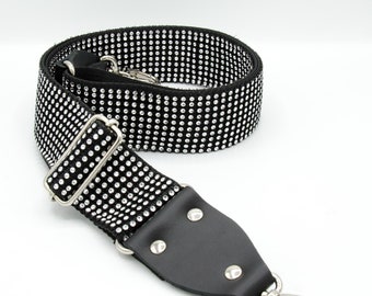 Rhinestone Guitar Strap, Glam Handbag Strap, Adjustable Crossbody