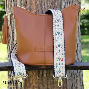Bag and guitar strap  with sequin details. Handbag strap, crossbody bag, shoulder strap with handbag, crossbody purse.