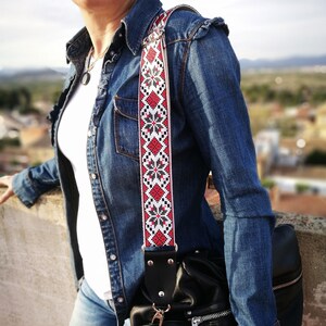 Handbag strap style guitar strap, accessory for purse, bag and messenger bag, ethnic strap purse, Replacement strap &lt;&lt;Purse NOT Included&gt;&gt;