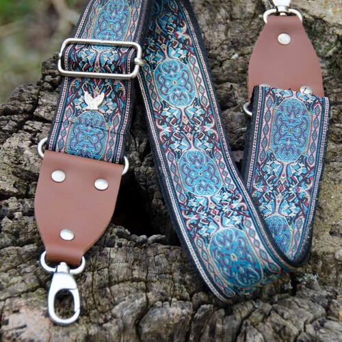 Woven Vintage Guitar Style Purse Strap Red Yucatan Pattern Etsy