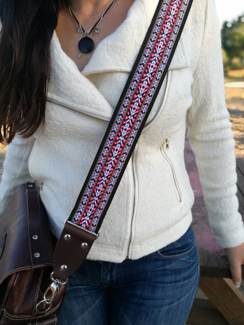 Guitar Strap Style Cross Body Bag Adjustable Strap Purses Etsy