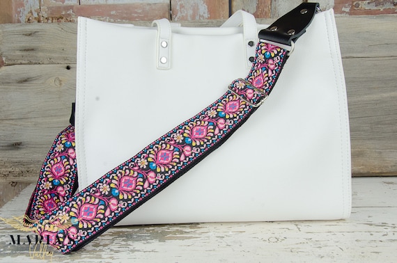 Wide Shoulder Strap, Guitar Strap for Bag, Crossbody Purse Strap,  Replacement Purse Straps , Pink Guitar Strap for Purse purse NOT Included 