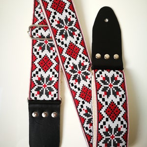 Guitar Strap &lt;&lt; Guitar Strap in Vintage and Folk Style &gt;&gt; Mythical Guitar Strap 60s &lt;&lt; For acoustic, electric, bass guitar