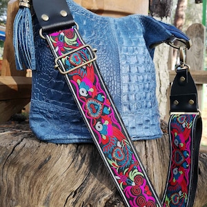 Guitar Strap for Handbag, Purse strap, Replacement Shoulder Bag Straps, Crossbody bag strap, blue handbag strap  <<Purse NOT included>>