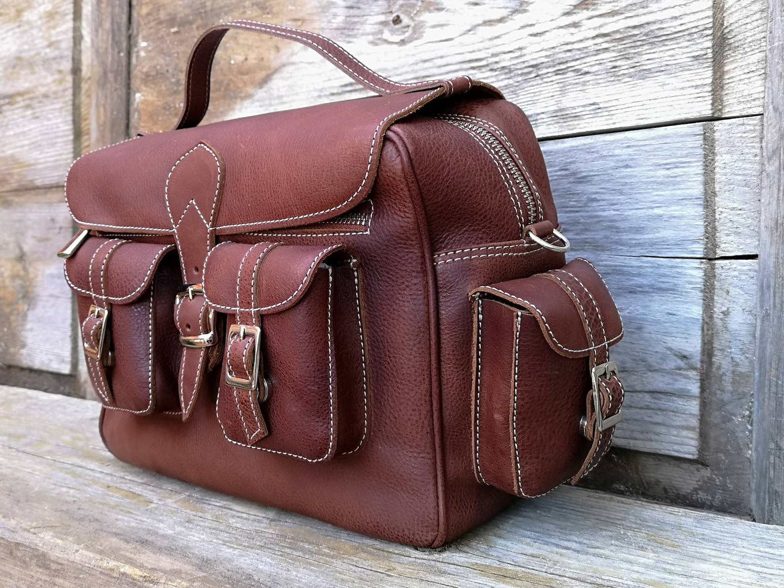 Sac messager en cuir. Sac bandouli?�re Brown Messenger avec | Etsy