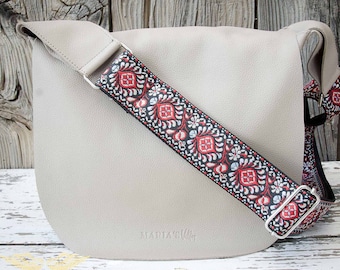 Bolso bandolera de piel con correas de guitarra intercambiables. Monedero con correa de guitarra, bolso bandolera, bandolera con bolso, bolso de cuero para mujer