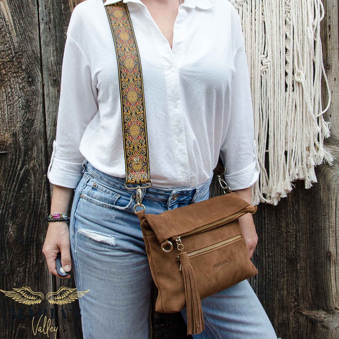 Noah Flapover Crossbody Purse With Guitar Strap