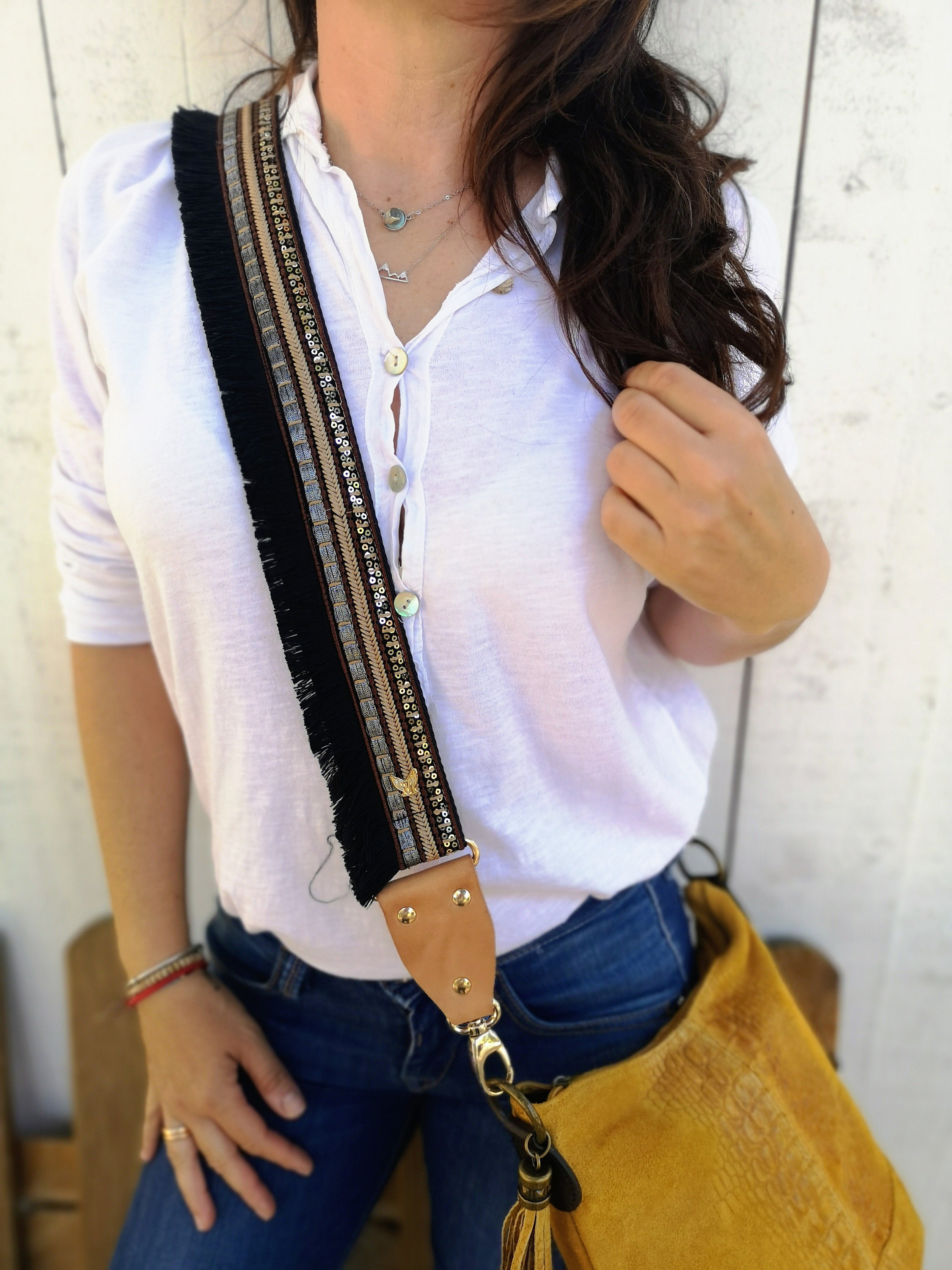 Bag and Guitar Strap With Sequin Details. Handbag Strap, Crossbody Bag,  Shoulder Strap With Handbag, Crossbody Purse. -  Israel