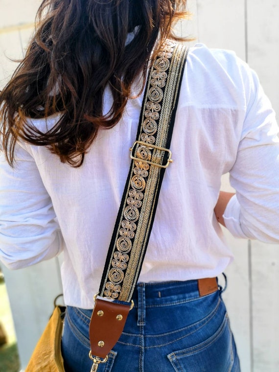 Strap On Embroidered Purse Straps ~ SILVER HARDWARE - Lil Bee's Bohemian