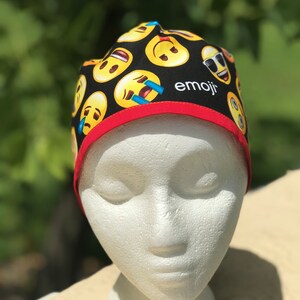 EMOJI-Unisex doctor surgical cap,vet scrub hat,nurse,CNA,med. tech,pharmacist,dentist,hygienist,assistant,baker,chef hat,biker skull bandana