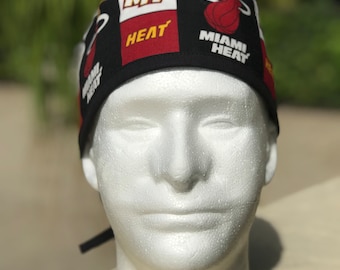 MIAMI HEAT - Surgical cap for doctor w/ sweat band,plastic surgeon,nurse scrub hat,vet,dentist,hyg,asisstant,medical lab tech, X-ray tech !