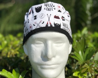 BEARDS-Surgeon scrub hat w/sweat band,nurse surgical cap,CNA hat,X-ray tech,vet,dentist,hygienist,medical lab tech,pharmacist,phlebotomist !