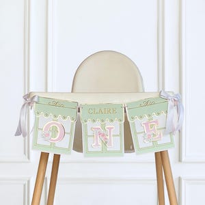 Paris First Birthday High Chair Banner, Personalized French Coquette Theme Party Decoration