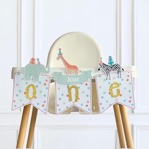 Personalized Party Animal High Chair Banner: 1st or 2nd Birthday Decor image 1