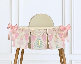 Nutcracker First Birthday High Chair Banner, Sugar Plum Fairy: Land of the Sweets