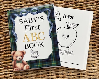 ABC Coloring Book, Baby Shower Activity, Baby's First Book (PRINTED), Personalized Keepsake