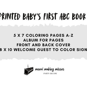 Libro para colorear ABC del bosque, actividad para baby shower, primer libro del bebé (IMPRESO) imagen 2