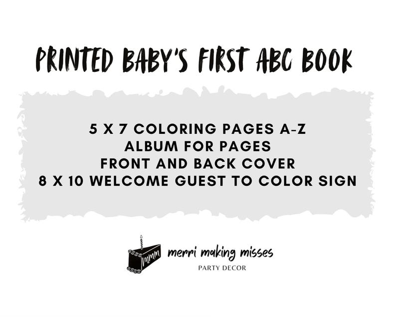 Libro para colorear ABC del bosque, actividad para baby shower, primer libro del bebé (IMPRESO) imagen 2